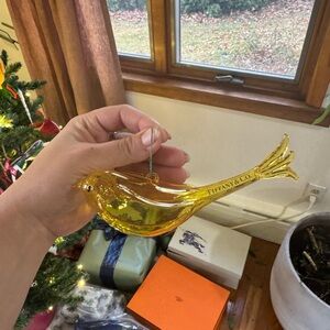 Tiffany and Co Hand Blown Glass Bird Ornament
